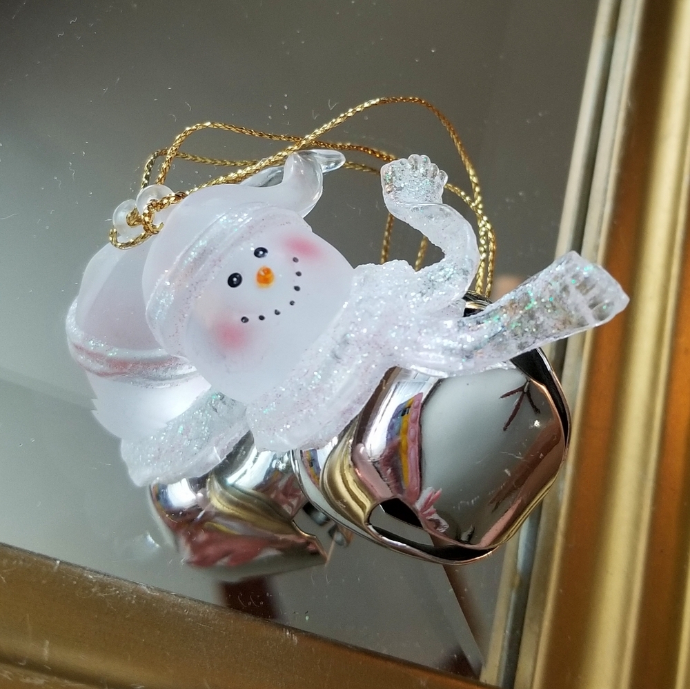 ❗Vintage 2002 Jingle Buddies December Birthstone Snowman Bell Christmas Ornament